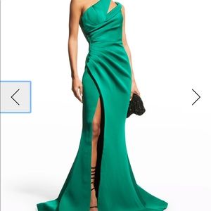 Jovani 04222 Green One Shoulder Mermaid Evening Gown